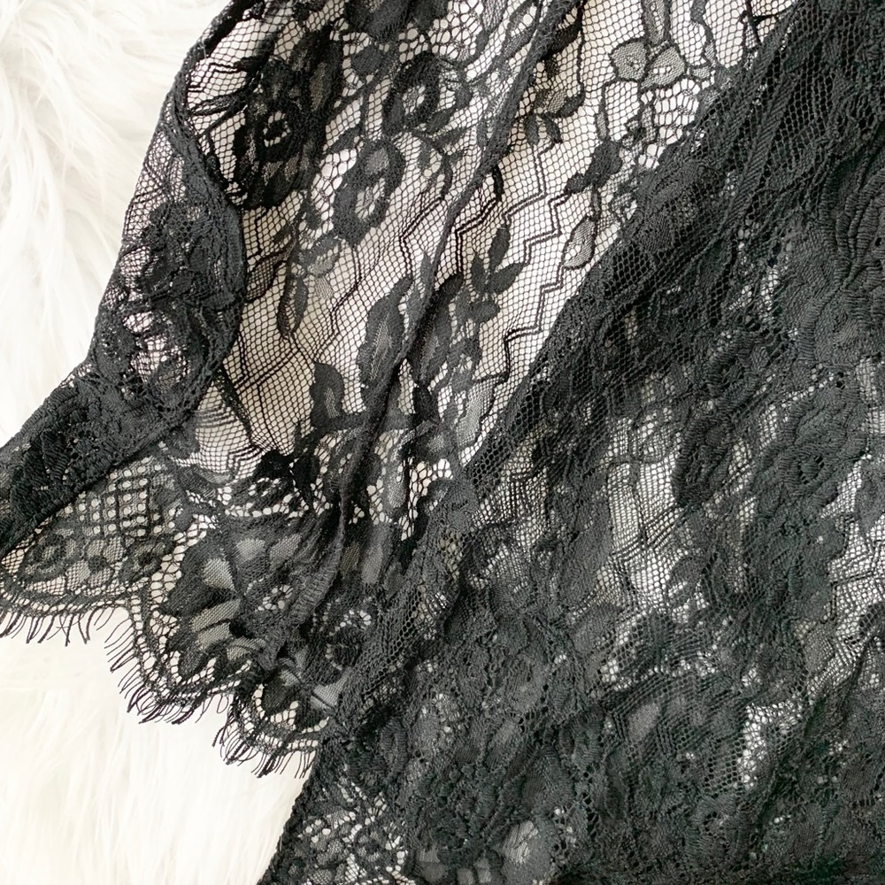 Black Lace Double High Slit Bodycon Maxi Dress - Picture 13 of 14
